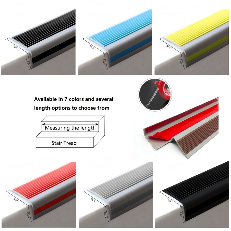 Stair Nosing 36in Anti-Slip Edge Protector, Waterproof Self-Adhesive Stair Edging
