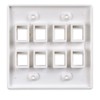 Conwork 8-Port Keystone Wall Plate 2-Gang Compatible with Standard Keystone