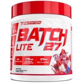 Batch 27 Lite Pre Workout Powder - Clean Energy, Intense Pumps, Strength & Endurance - L Citrulline, Beta Alanine, Caffeine, Dynamine, & Electrolytes - Nitric Oxide Booster - 20 Servings, Rocket Pop