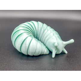 Fidget Slug Articulating Stim Toy | 141 Different Combinations of Size and Colors Like Glow, Heat Changing, etc. (Glow, 6" Regular)