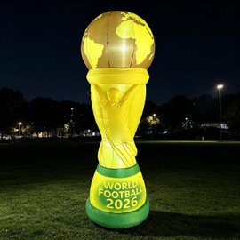 Inflatable Outdoor Decoration - Built-in LED Blow Up Yard Decor, Football Tournament Match Day Lawn Garden Display Piece