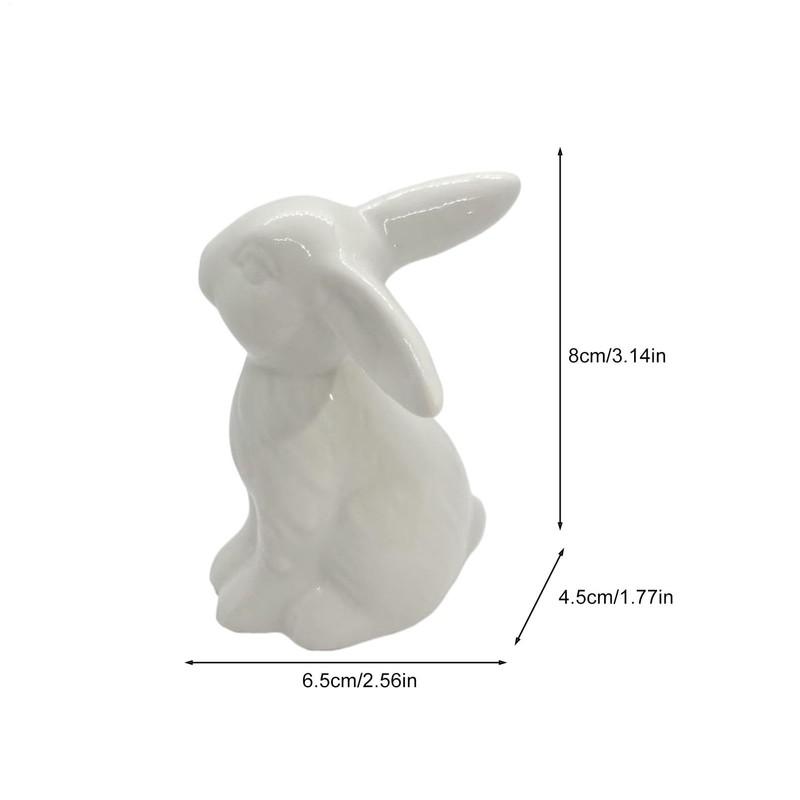 Ceramic Bunny Figurine - Holiday Rabbit Statue Decor | Modern