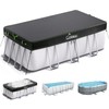 UIRWAY 7x10 FT Winter Rectangular Pool Cover with Reflective Strips,