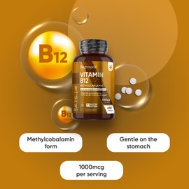 WeightWorld Vitamin B12 Tablets - 1000mcg - Vegan B12 Supplement - 450 Methylcobalamin Tablets (1+ Year Supply) - 1 Per Day - 6mm in Size - Easy to Swallow - Made in The UK