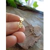 Golden clover leaf lucky stud made of stainless steel. Lucky
