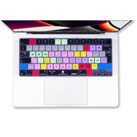 XSKN Premiere Pro Shortcuts EU Version Silicone Keyboard Cover Skin for 2022 2023 2024 Apple M2 M3 Chip MacBook Air 13.6 inch (A2681 A3113) 15.3 inch (A2941 A3114) with Touch ID