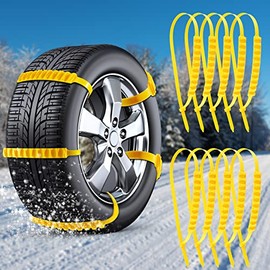 20 Pcs Emergency Anti Skid Car Tire Chains Mud Survival Security Chains Multi Function Snow Chains Universal Cable Tire Belts Traction Car Tyres Chains for Truck SUV Winter Driving, Tyre 175 to 295 mm