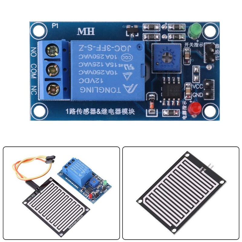 Raindrops Sensor, 12V Rain Dectection Module Adjustable Rain Sensor Controller