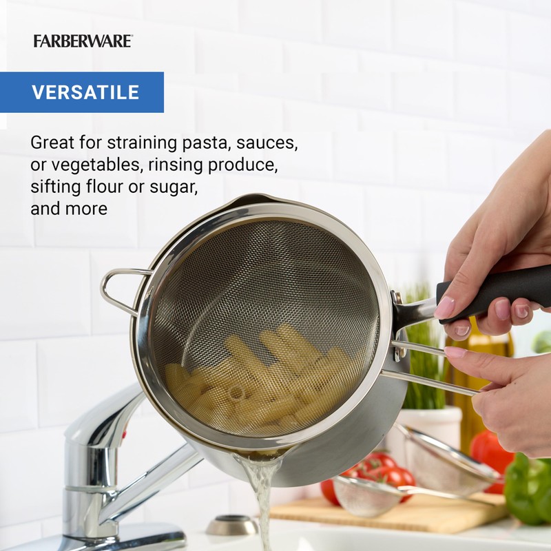 Farberware Professional Set of 3 Strainers, Incudes Small, Medium, and