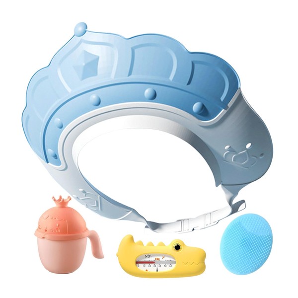 Bath Cap, Bath Visor with Water Temperature Gauge and Shampoo