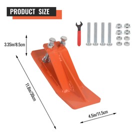 Doppy 2Pcs Tractor Bucket Edge Protector, 3/8'' Thick Snow Skid Tamer, Double Hex Lock Nuts & Bolts Included for Snow Removal, Leaves, Gravel Spreading, Orange