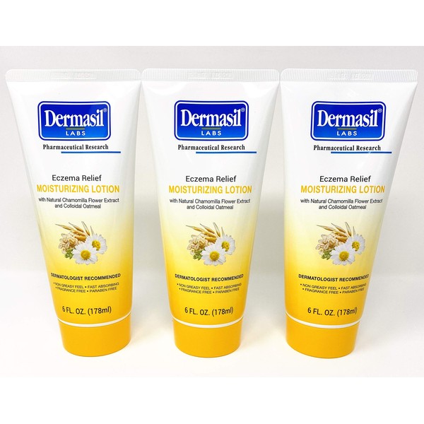 Dermasil Labs Eczema Relief Moisturizing Lotion 6 Fl Oz (3 Pack)