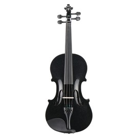 Lykos Upgraded Full Size 4/4 Violin Set for Adults Beginners Students with Hard Case,Violin Bow,Shoulder Rest,Rosin,Extra Strings and Sordine (Black)