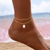 Ankle Bracelets for Women - Golden, Waterproof Boho Anklets with