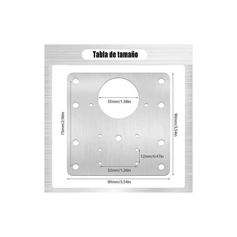Placa Para Reparación De Herrajes Bisagras Gabinete 20pzs