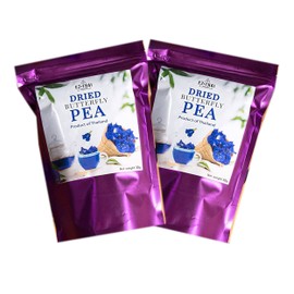 Pure Dried Butterfly Pea Flower Tea Herbal for Hot Tea Mix, Iced Teas, Smoothie, Coolers, Cocktails Mixer, Cookies, Snacks and Coffee Mix - Dried Blue Flowers Tea (30gram x 2packs)