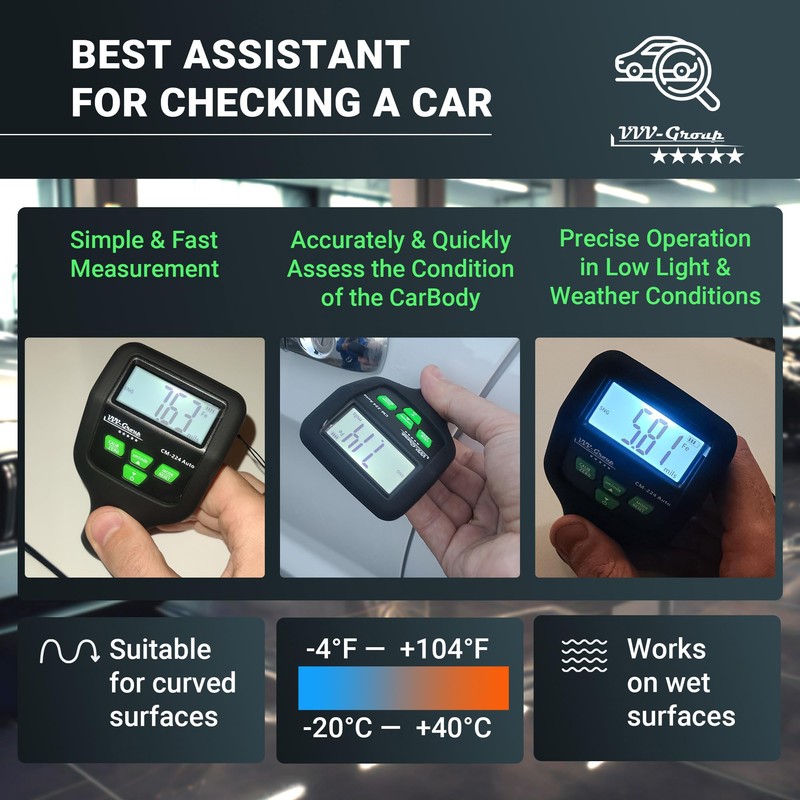 Paint Thickness Gauge CM-224Auto 2025 | Goating Thickness Meter, Digital