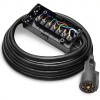 MICTUNING 8ft Trailer Cord with 7-Way Plug, Inline Junction Box