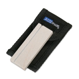 AccuSharp Pocket Stone Sharpener with Pouch, 3 Inch Dual-Sided Sharpening Stone for Knives, Fish Hooks, Camping, Hunting Knives, Restores, Repairs & Hones Blades, Natural