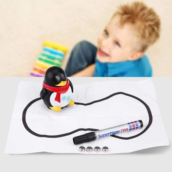 Inductive Penguin Toy, Automatic Drawn Line Toy, Educational with Penguin