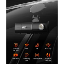 Yabdbg Dash Cam Car Front Rear 4K/2K + 1080P with Radar Parking Monitoring, True 360° Motion Detection Sensing, 5G WiFi GPS, Dash Cam Car Camera 3 Inch 170° Wide Angle, Night Vision, with 128GB Card,