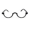 Bottom Half Plastic Rim Round Oval Powered Reading Glasses Black