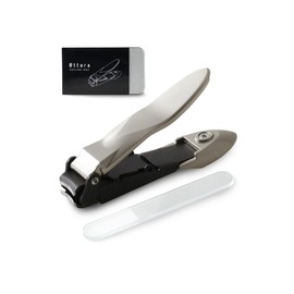 créer Nail Clippers, No Splashing, Nail File Included, Stainless Steel, Storage Case Included (Black)