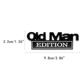 2Pcs Old Man Edition Car Stickers Emblem Metal Badge Bumper Decals for Cars Truck SUV Side or Rear Tailgate Name Plate Sticker (Black White)