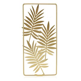 HERCHR Gold Wall Art,11.61×5.71inch Gold Metal Wall Decor,Gold Wall Art Gold Leaf Wall Decor,Palm Leaves Metal Wall Art Decor Tropical Leaves,Iron Wall Sculptures, Leaf Wall Decor Wall Ornament
