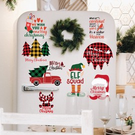 20 Pieces Christmas Wall Stickers Christmas Window Clings Decals Decoration Waterproof Christmas Window Sticker Vinyl Snow Flakes Sticker Santa Claus Reindeer Wall Decal for Living Room Bedroom Party