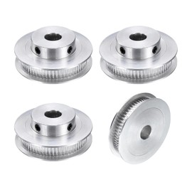 uxcell 4pcs GT-2 60T Pulley Synchronous Wheel 10mm Bore, Aluminum Timing Pulley 60 Teeth, Fit Width 6mm Timing Belt for 3D Printer CNC Machine