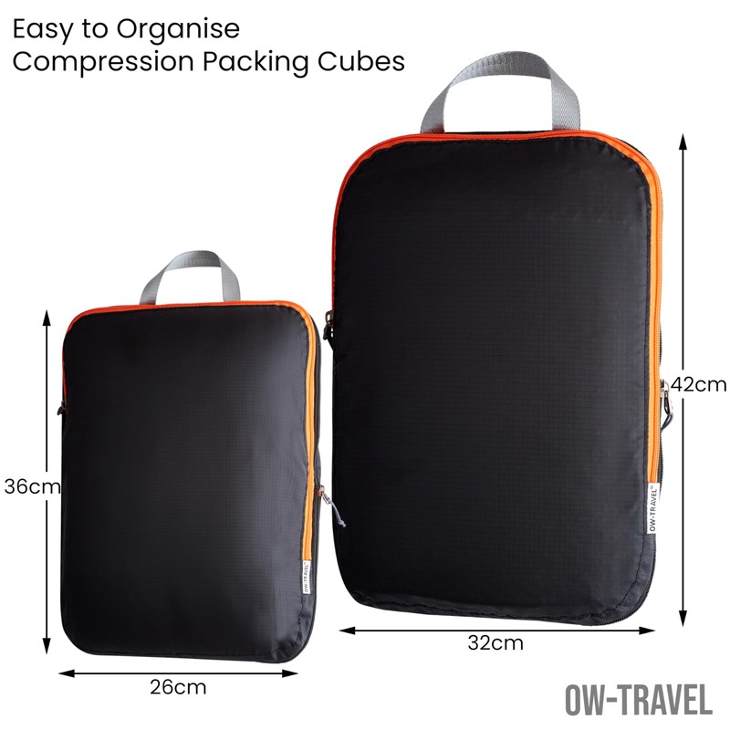 OW-Travel Easy to Organise Compression Packing Cubes for Suitcases. 2
