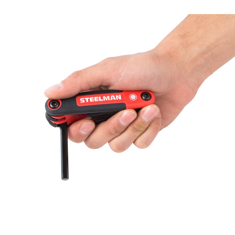 Steelman Portable Folding Hex Key Wrench Multi-Tool Standard (SAE), Set