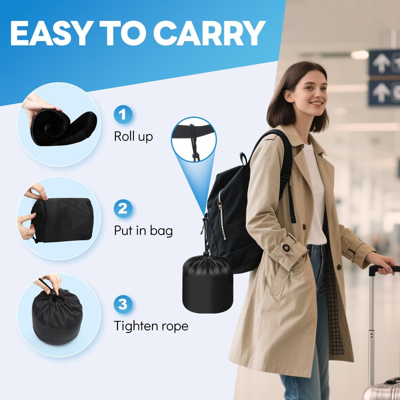 Zepphi Aeroplane Neck Pillow (Black)