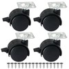 1” Small Furniture Wheels Set of 4 Plastic Nylon Casters