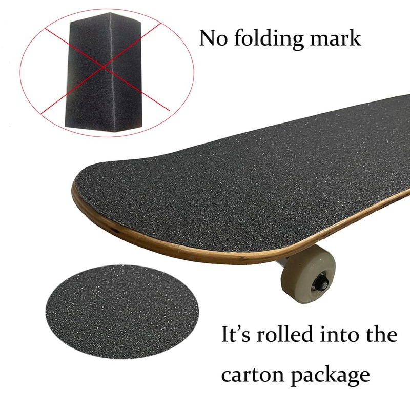 LMYEE Skateboard Grip Tape, Black Griptape Sheet 9 x 33