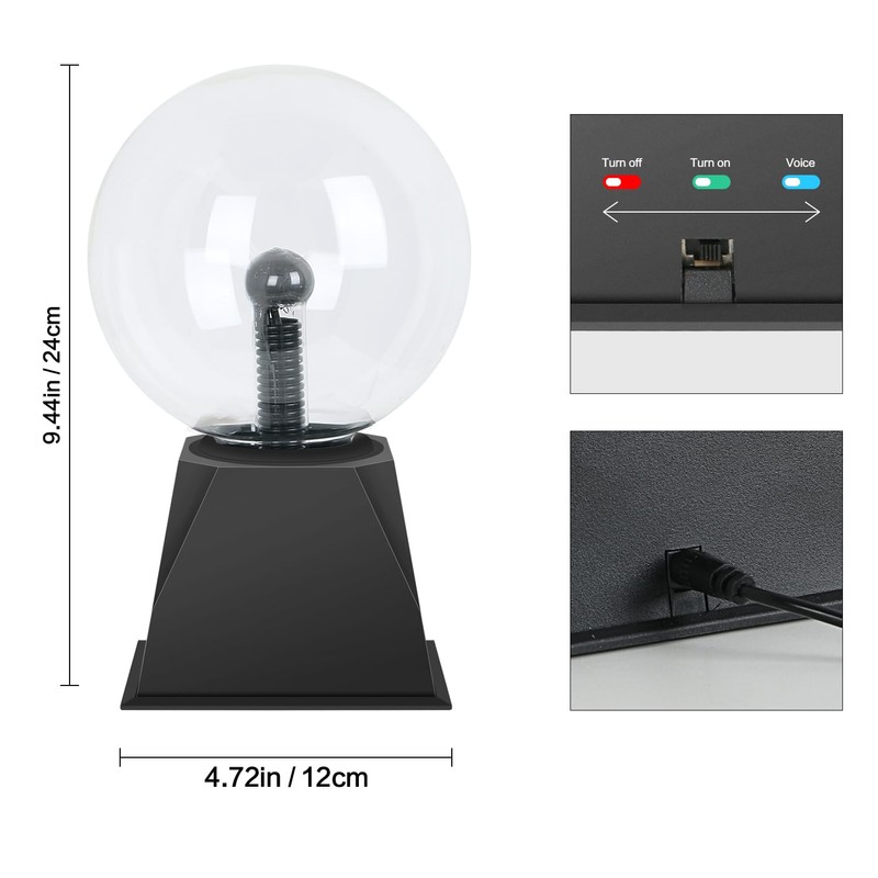 Comely 6 Inch Magic Plasma Lamp, Red Light Plasma Ball