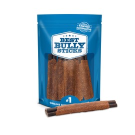 Best Bully Sticks All Natural Dog Chews - 6 Inch Chicken Wrapped Beef Collagen Sticks - USA Baked & Packed - Highly Digestible, Limited Ingredient, Rawhide Alternative Dog Chew - 5 Pack