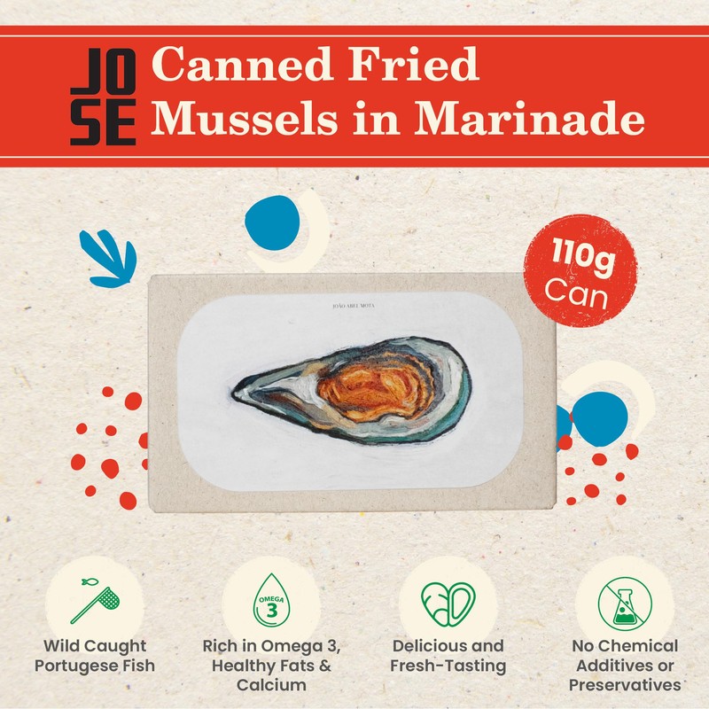 Jose Gourmet Fried Mussels in Marinade 7/10, 110g 3-Pack