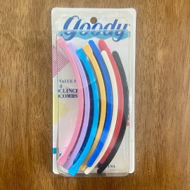 Goody 5" Clincher Comb Banana Combs 1989 VTG Retro Mult-Color 8 Pack Clips-NIB
