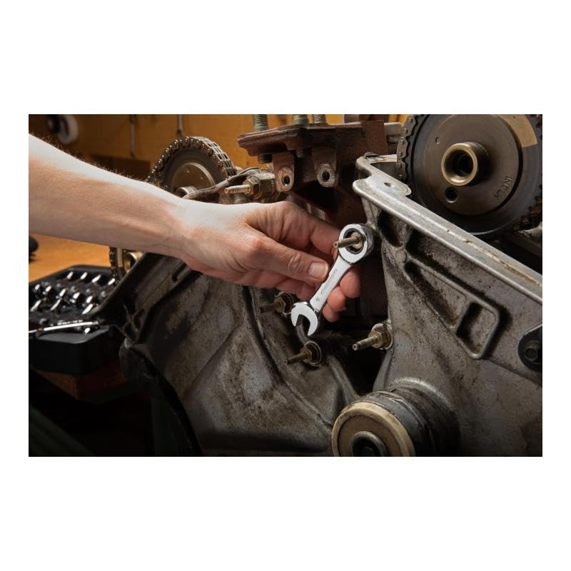 GEARWRENCH 10Pz Juego de Llaves Cortas Combinadas con Matraca MET