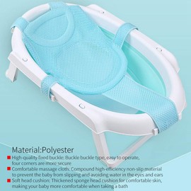 Baby Bath Seat Support Net Badewanne Sling Dusche Mesh Bade Cradle Ringe für Badewanne Neugeborenen Duschpad(Hellblau)