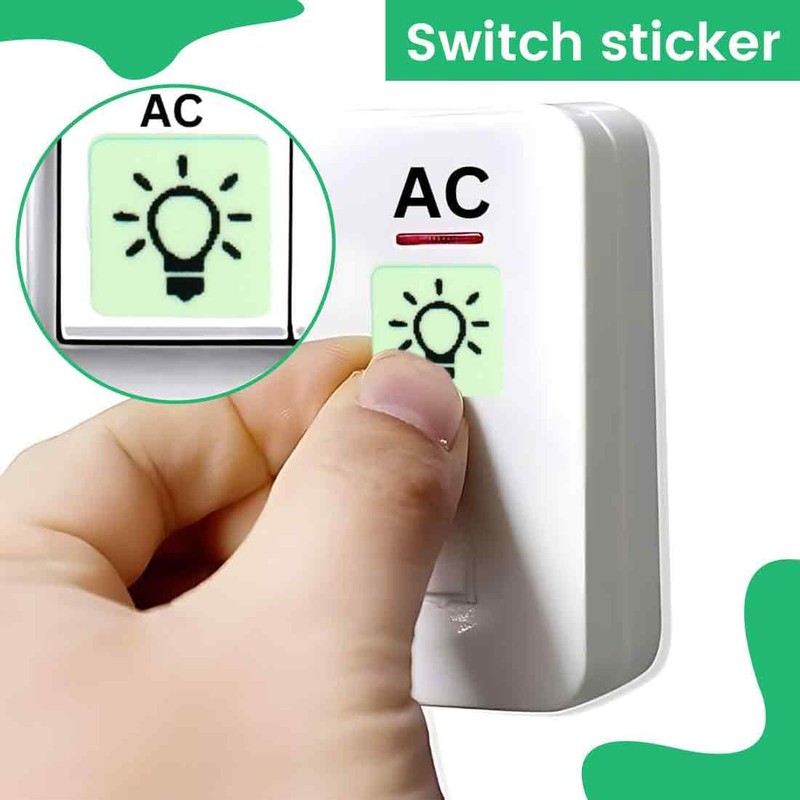 Nightlight Switch Sticker Set with 10 Bells and 10 Light