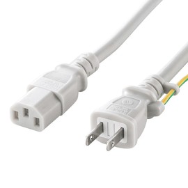 Sanwa Supply KB-D3347A Power Cord 13.1 ft (4 m) (Light Gray)