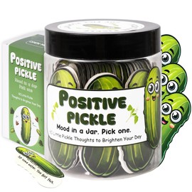 60 Positive Pickle Cards Jar, Emotional Support Pickle, Unique Positive Messages in Jar, Affirmation Cards for Women, Men, Graduation Gifts 2025, Mothers Day Gifts for Mom