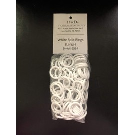 Fabrics and Drapes Large White Plastic Split Rings Home Sewing Depot for Shades and Valances - Roman Shade Rings - 25 Pack