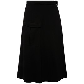 Ulla Popken Women's Punto Di Roma Wrap Skirt with Utility Pocket Skirt, black