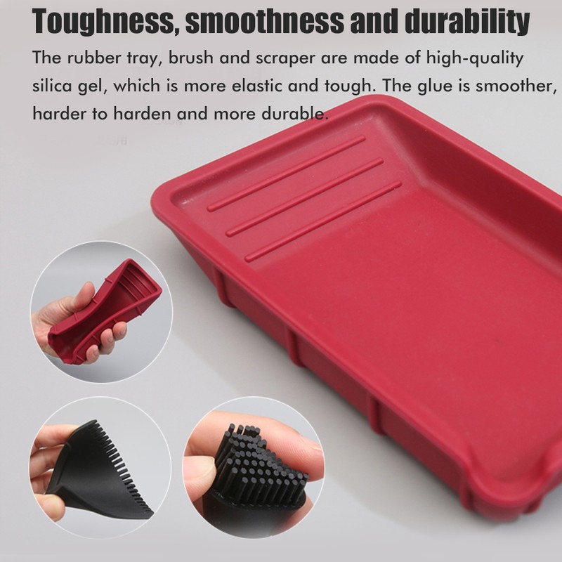 4pcs/set Woodworking Glue Brush Tool Kit Silicone Brush Durable Wood