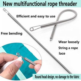 4PCS Spring Drawstring Needle Threader - 2024 New Easy Threaders for Sewing & Embroidery Floss, Automatic Needle Threader Tool, Versatile Drawstring Threader Tool