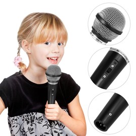 Toddmomy Kids Microphone Prop - Black Plastic Fake Mic Toy for Pretend Play, Stage Performance, and Birthday Party Favors